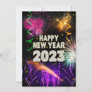 FROHES NEUES JAHR Silvesterfeuerwerk 2023 Feiertagskarte