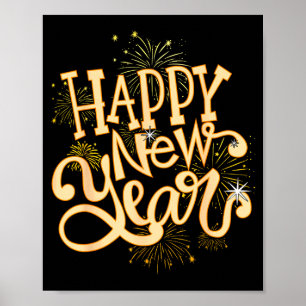 Frohes Neues Jahr Silvesterparty Frauen Männer Fam Poster