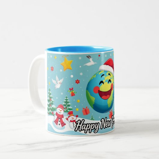 Frohes neues Jahr Tasse (Vorderseite Links)