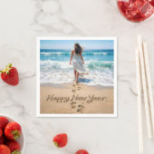 Frohes Neues Jahr Text mit Beachwalker Serviette (Beispiel)