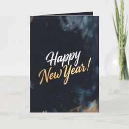 Frohes neues Jahr Tiefe Blaue Striche Feiertagskarte