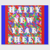 Frohes neues Jahr und fröhliche Grüße Mosaikmuster Geschenkpapier (Flach)