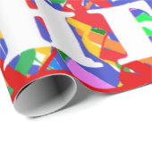 Frohes neues Jahr und fröhliche Grüße Mosaikmuster Geschenkpapier (Rolleneckpunkt)