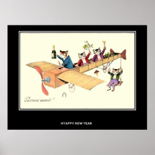FROHES NEUES JAHR Vintage Poster