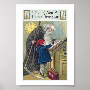 "Frohes Neues Jahr" Vintage Poster
