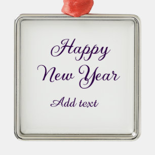 Frohes neues Jahr violeth Schrift einfach minimali Ornament Aus Metall