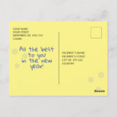 Frohes neues Jahr von Griffintown Postcard Postkarte (Rückseite)