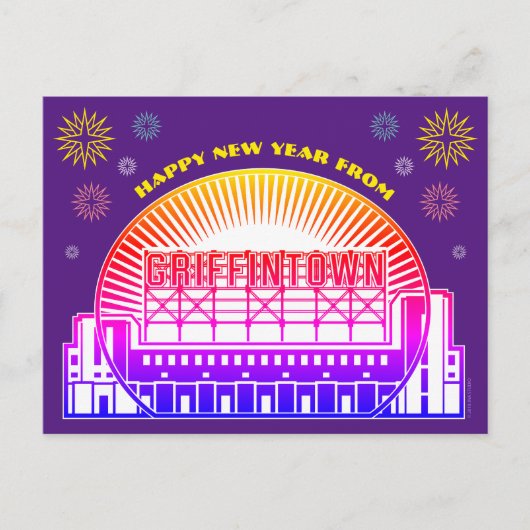 Frohes neues Jahr von Griffintown Postcard Postkarte (Vorderseite)