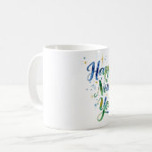 Frohes neues Jahr Wasserfarbe Kaffeetasse (Vorderseite Links)
