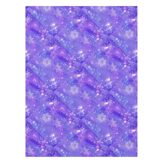 Frohes Neues Jahr Weihnachten Lila Glitzer Sterne Tischdecke (Vorderseite)