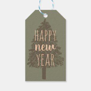 Frohes Neues Jahr • Weihnachtsbaum Vintage Winter Geschenkanhänger