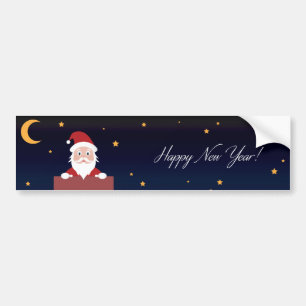 Frohes neues Jahr, Weihnachtsmann in Chimney Autoaufkleber