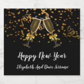 Frohes neues Jahr Weinkeller Schaumweinetikett (Einzelnes Label)