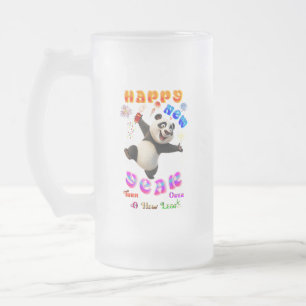 Frohes neues Jahr, wenden Sie ein neues Blatt Mattglas Bierglas