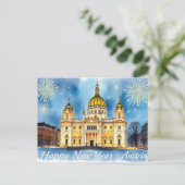 Frohes Neues Jahr Wien Österreich Festival Postkarte (Stehend Vorderseite)