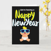 Frohes neues Jahr Windel Erwartet Schwanger Lustig Karte (Gelbe Blume)