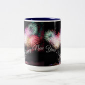 Frohes neues Jahr Zweifarbige Tasse (Mittel)