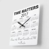 Frohes Neujahr 2017 Kalendargebot Quadratische Wanduhr (Winkel)