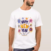 Frohes Neujahr Glitzern T-Shirt (Vorderseite)