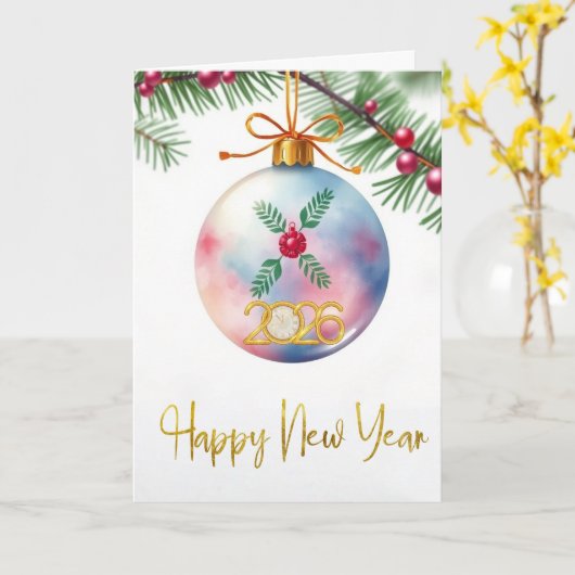 Frohes Neujahr Karte (Gelbe Blume)