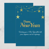 Frohes Neujahr Karte | Moderne Minimal Design (Vorne/Hinten)