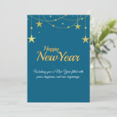 Frohes Neujahr Karte | Moderne Minimal Design (Stehend Vorderseite)