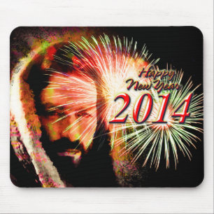 Frohes Neujahr Liebe Jesus 2014 Mousepad