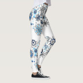 Frohes Neujahr Schneeflocken Leggings (Rechts)