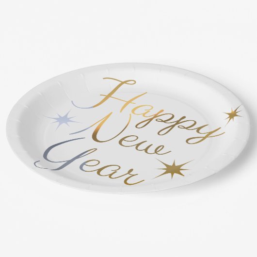 Frohes Neujahr Teller (Schrägansicht)
