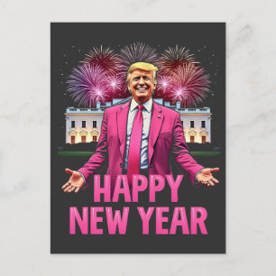 Frohes Neujahr - Trump-Resolution 2025 Feiertagspostkarte