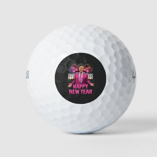 Frohes Neujahr - Trump-Resolution 2025 Golfball (Vorderseite)