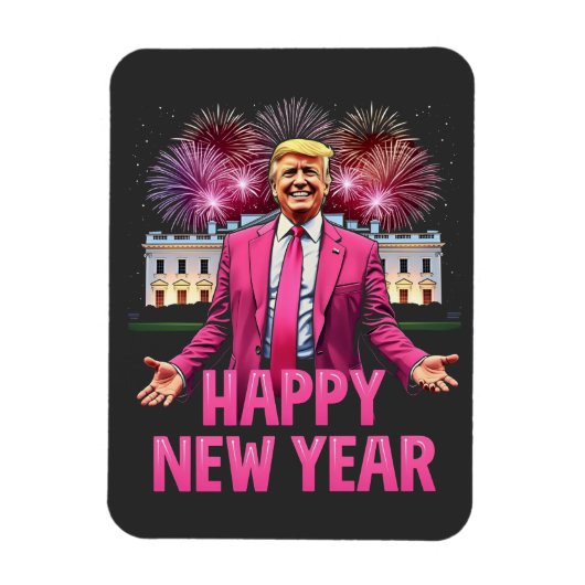 Frohes Neujahr - Trump-Resolution 2025 Magnet (Vertikal)