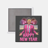 Frohes Neujahr - Trump-Resolution 2025 Magnet (Vorderseite/Rückseite)