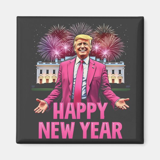 Frohes Neujahr - Trump-Resolution 2025 Magnet (Vorne)