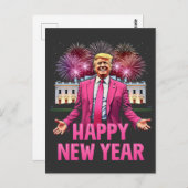 Frohes Neujahr - Trump-Resolution 2025 Postkarte (Vorne/Hinten)
