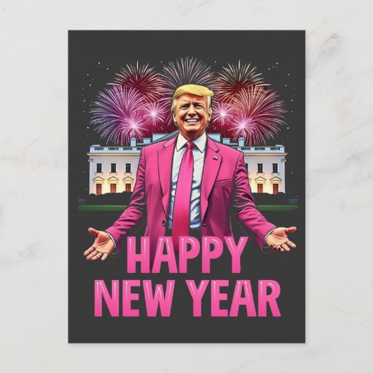 Frohes Neujahr - Trump-Resolution 2025 Postkarte (Vorderseite)