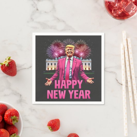 Frohes Neujahr - Trump-Resolution 2025 Serviette (Beispiel)