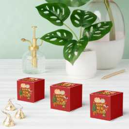 Frohes Neujahrs-Feier-Sticker Geschenkschachtel