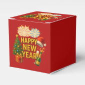 Frohes Neujahrs-Feier-Sticker Geschenkschachtel (Vorderseite)