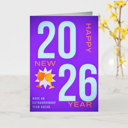 Frohes Neujahrs-Grußkarten – Festliche Feiertage Karte (Gelbe Blume)