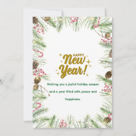 Frohes Neujahrs-Karte | Moderne Minimaldesign Feiertagskarte