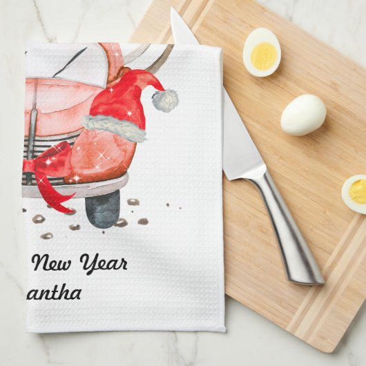 Frohes Neujahrs-Weihnachtsgeschenk für Ehefrau Geschirrtuch (Viertel Falte)