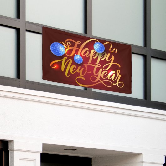 Frohes Neujahrsbanner Banner (Äußeres Gebäude)
