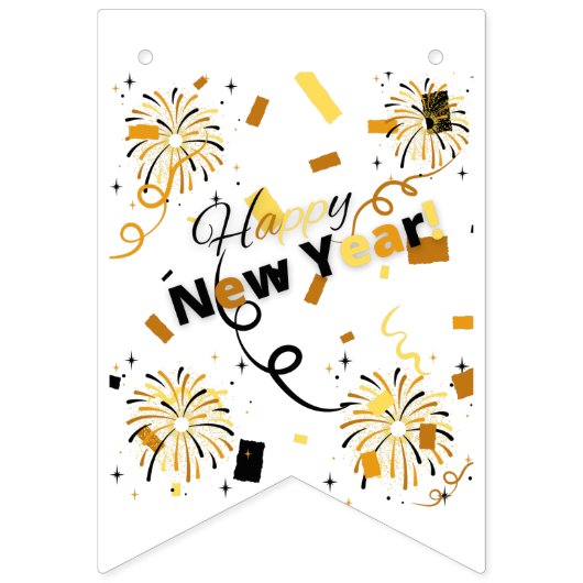 Frohes Neujahrsbanner Wimpelkette (Erste Fahne)