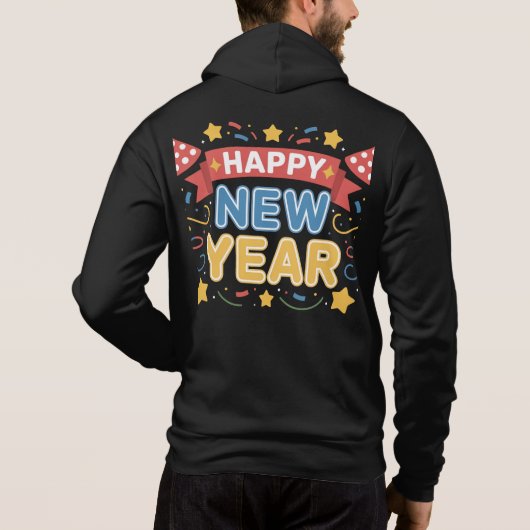 Frohes Neujahrsfeierdesign-60277 Hoodie (Rückseite)