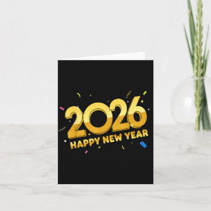 Frohes Neujahrsfest 2026 Ballon Familie passend M Karte