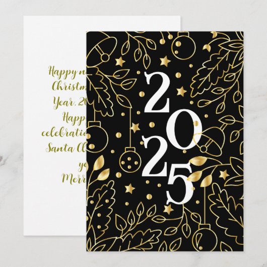 Frohes Neujahrsfest Einladung (Vorne/Hinten)