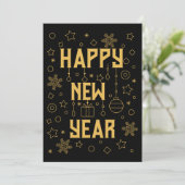 Frohes Neujahrsfest Einladung (Stehend Vorderseite)