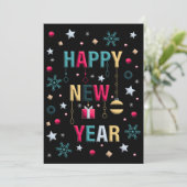 Frohes Neujahrsfest Einladung (Stehend Vorderseite)