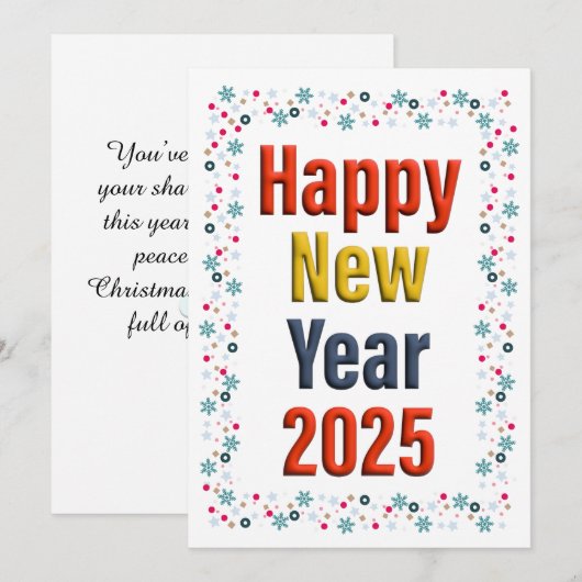 Frohes Neujahrsfest Einladung (Vorne/Hinten)